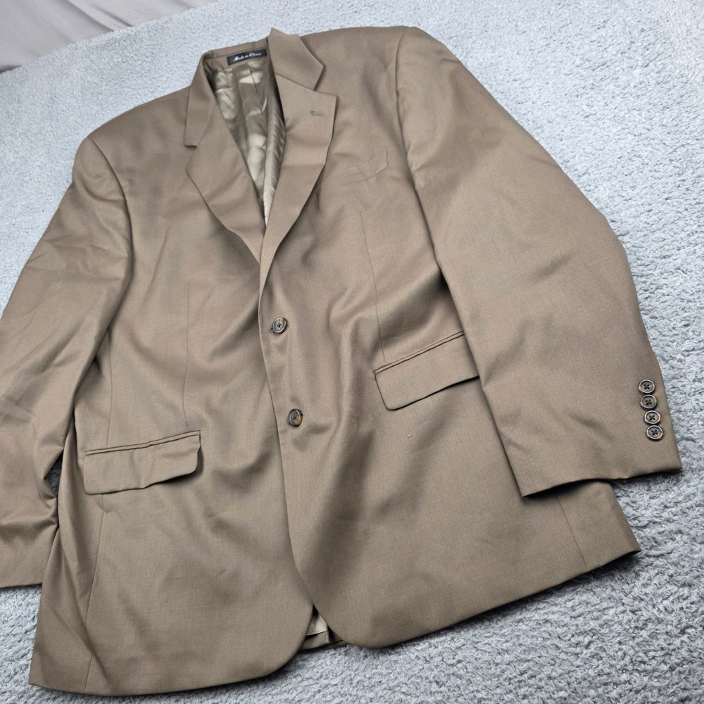 Chaps Mens 48R‎ Brown 100% Wool 2 Button Blazer Sport Coat Jacket  Stained spots
